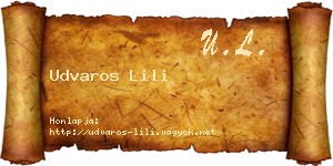 Udvaros Lili névjegykártya